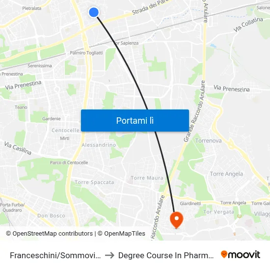 Franceschini/Sommovigo to Degree Course In Pharmacy map