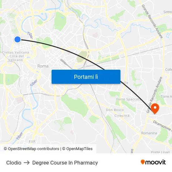 Clodio to Degree Course In Pharmacy map