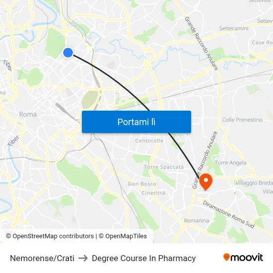 Nemorense/Crati to Degree Course In Pharmacy map