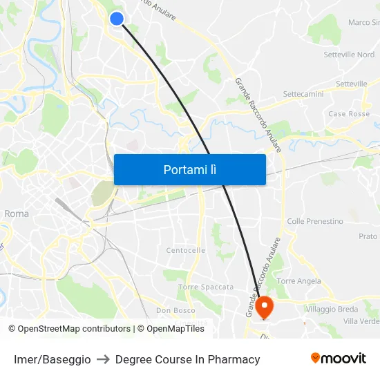 Imer/Baseggio to Degree Course In Pharmacy map