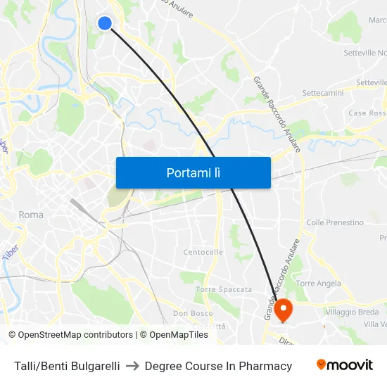 Talli/Benti Bulgarelli to Degree Course In Pharmacy map