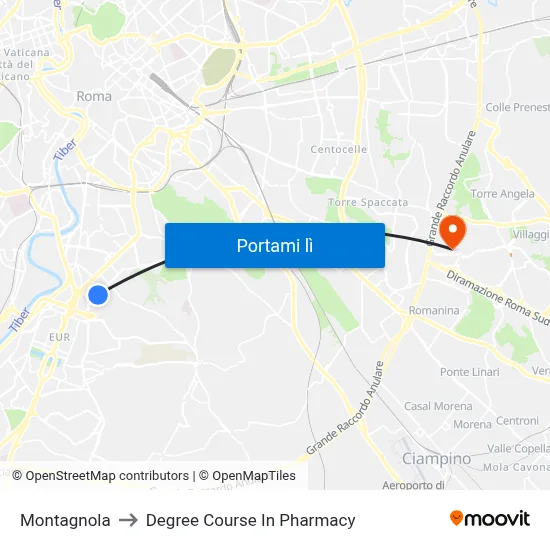 Montagnola to Degree Course In Pharmacy map