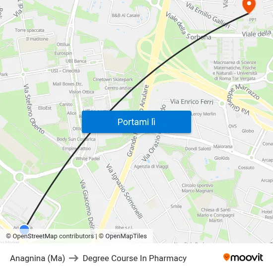 Anagnina (Ma) to Degree Course In Pharmacy map