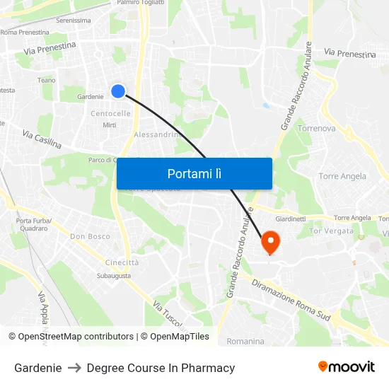 Gardenie to Degree Course In Pharmacy map