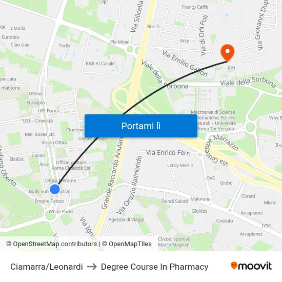 Ciamarra/Leonardi to Degree Course In Pharmacy map