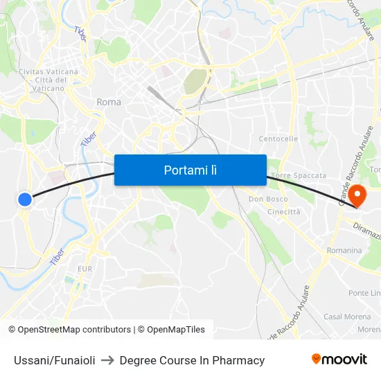 Ussani/Funaioli to Degree Course In Pharmacy map