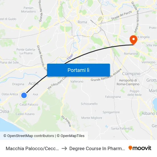 Macchia Palocco/Cecconi to Degree Course In Pharmacy map