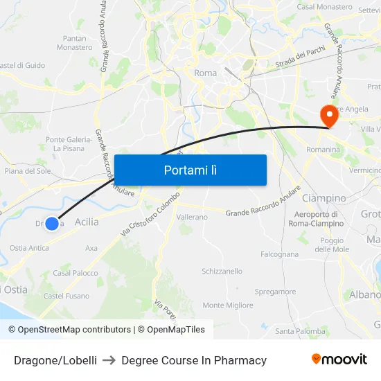 Dragone/Lobelli to Degree Course In Pharmacy map
