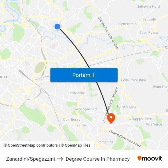 Zanardini/Spegazzini to Degree Course In Pharmacy map