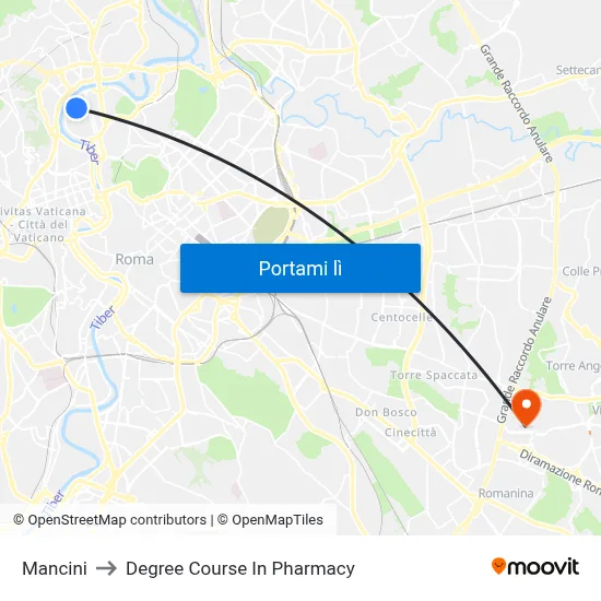 Mancini to Degree Course In Pharmacy map
