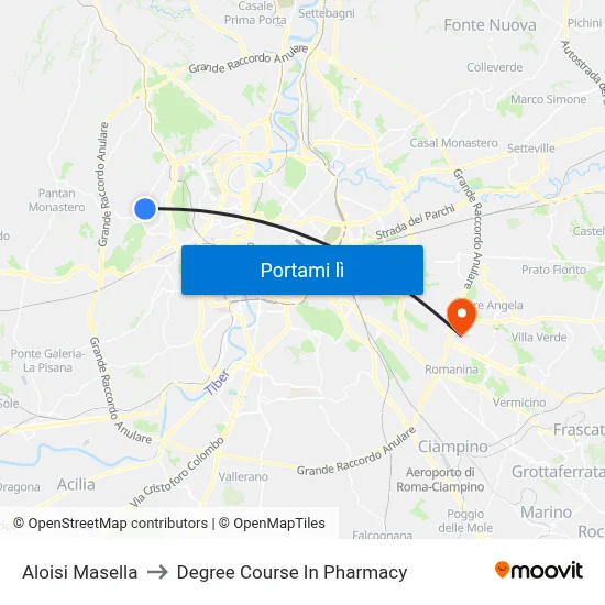 Aloisi Masella to Degree Course In Pharmacy map