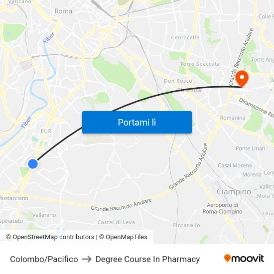 Colombo/Pacifico to Degree Course In Pharmacy map