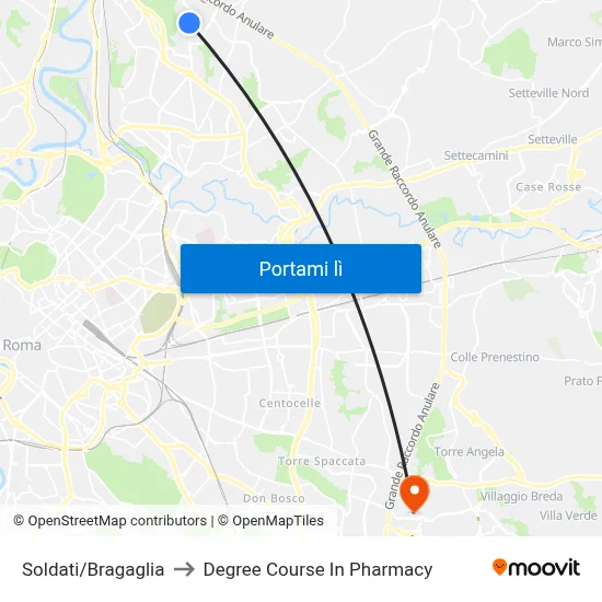 Soldati/Bragaglia to Degree Course In Pharmacy map