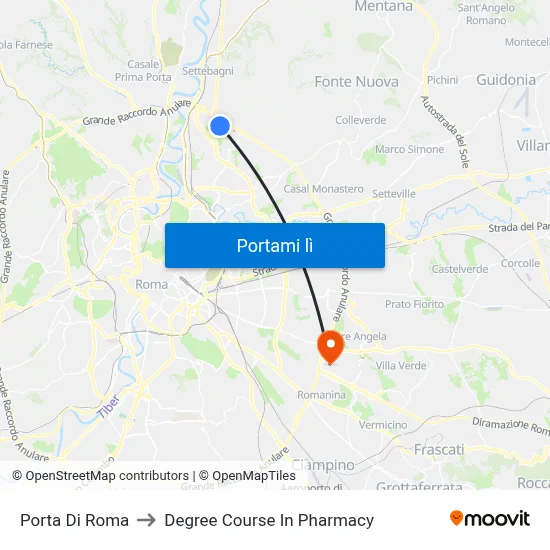 Porta Di Roma to Degree Course In Pharmacy map
