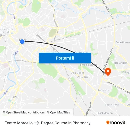 Teatro Marcello to Degree Course In Pharmacy map