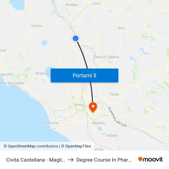 Civita Castellana - Magliano to Degree Course In Pharmacy map