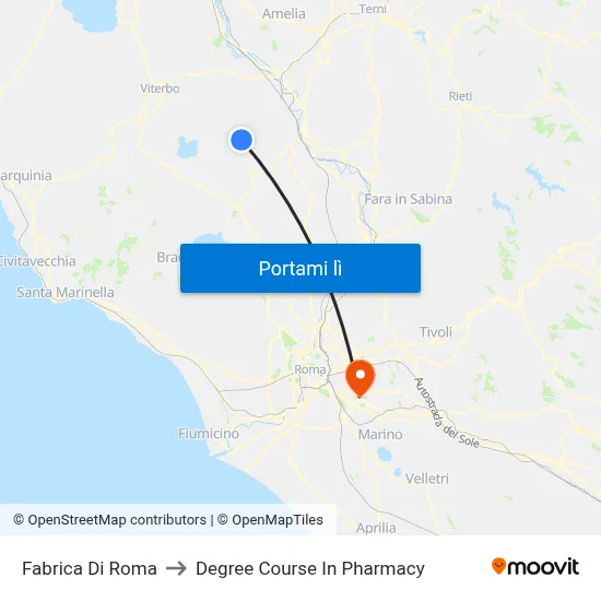 Fabrica Di Roma to Degree Course In Pharmacy map