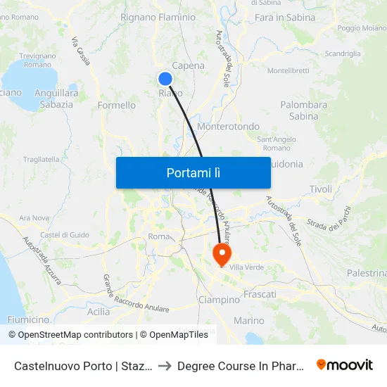 Castelnuovo Porto | Stazione to Degree Course In Pharmacy map