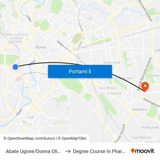 Abate Ugone/Donna Olimpia to Degree Course In Pharmacy map