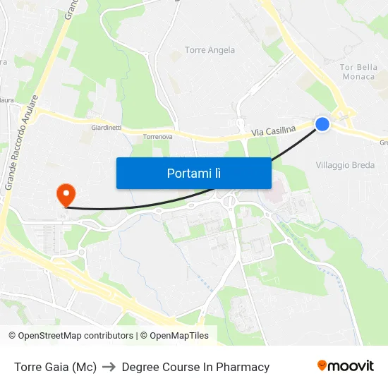 Torre Gaia (Mc) to Degree Course In Pharmacy map