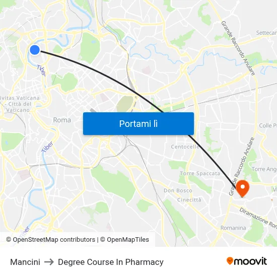 Mancini to Degree Course In Pharmacy map