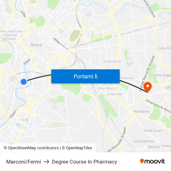 Marconi/Fermi to Degree Course In Pharmacy map
