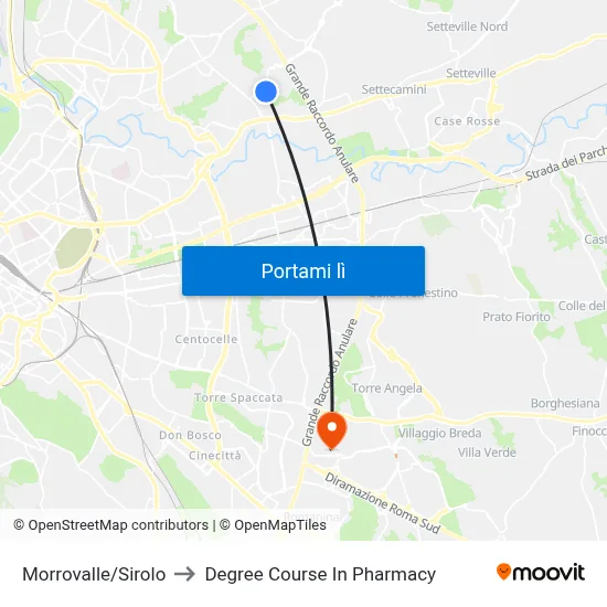 Morrovalle/Sirolo to Degree Course In Pharmacy map