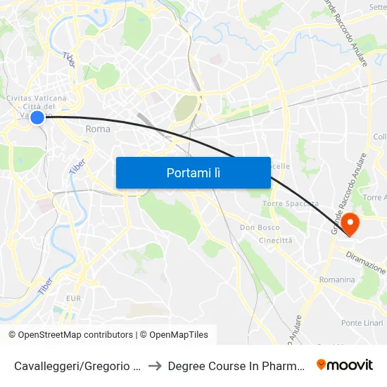 Cavalleggeri/Gregorio VII to Degree Course In Pharmacy map