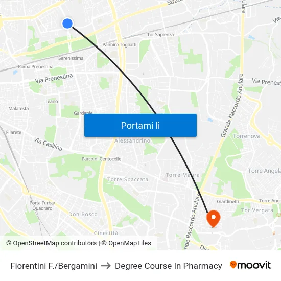 Fiorentini F./Bergamini to Degree Course In Pharmacy map