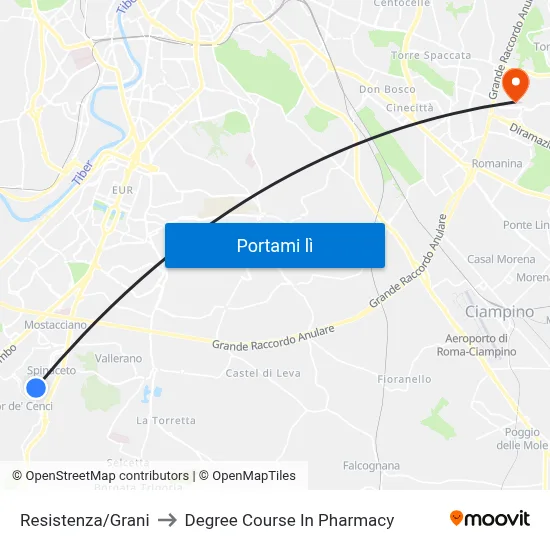 Resistenza/Grani to Degree Course In Pharmacy map