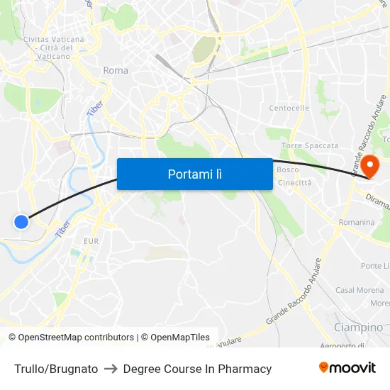 Trullo/Brugnato to Degree Course In Pharmacy map