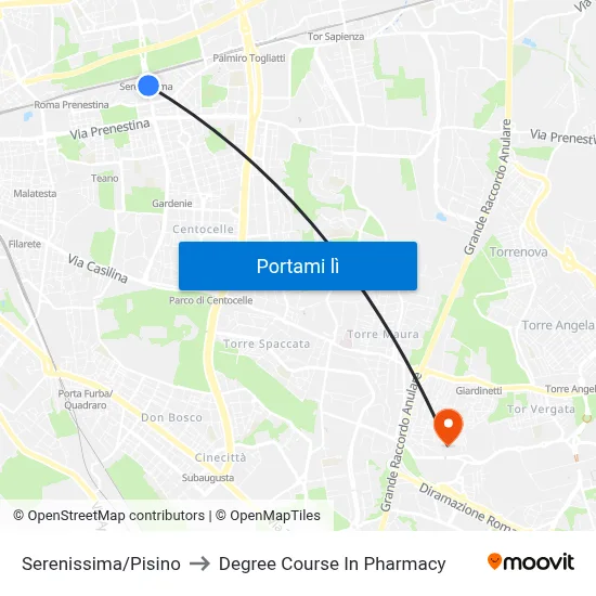 Serenissima/Pisino to Degree Course In Pharmacy map