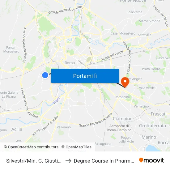 Silvestri/Min. G. Giustizia to Degree Course In Pharmacy map
