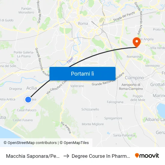 Macchia Saponara/Perilli to Degree Course In Pharmacy map