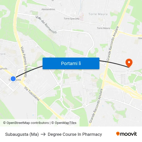 Subaugusta (Ma) to Degree Course In Pharmacy map
