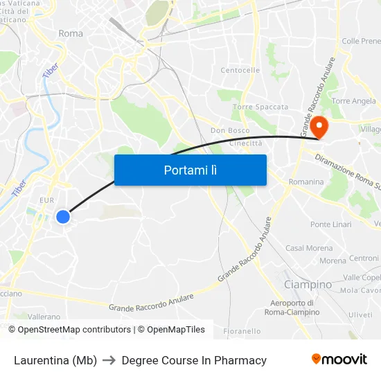 Laurentina (Mb) to Degree Course In Pharmacy map