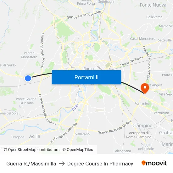 Guerra R./Massimilla to Degree Course In Pharmacy map