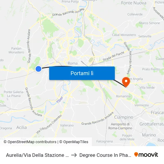 Aurelia/Via Della Stazione Aurelia to Degree Course In Pharmacy map