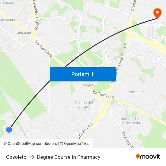 Cosoleto to Degree Course In Pharmacy map