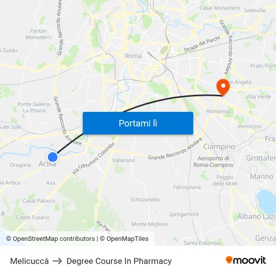 Melicuccà to Degree Course In Pharmacy map