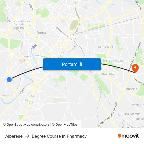 Alberese to Degree Course In Pharmacy map