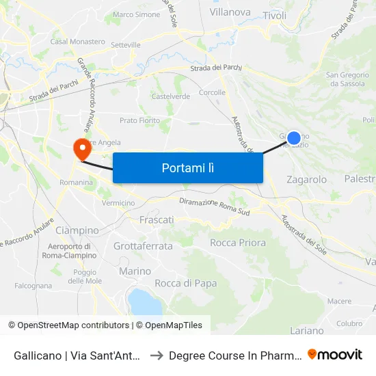 Gallicano | Via Sant'Antonio to Degree Course In Pharmacy map