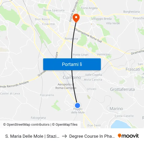 S. Maria Delle Mole | Stazione FS to Degree Course In Pharmacy map