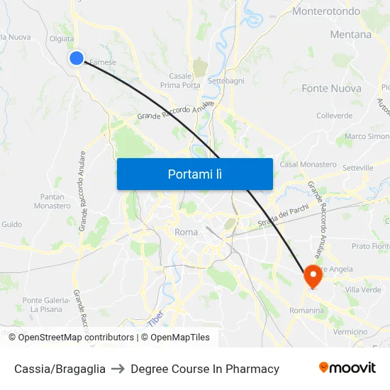 Cassia/Bragaglia to Degree Course In Pharmacy map