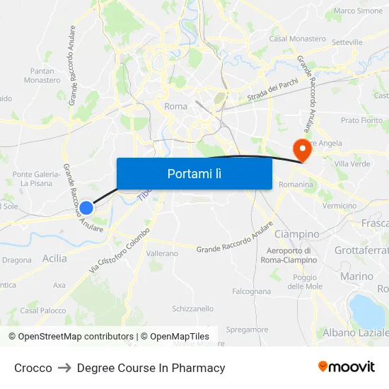 Crocco to Degree Course In Pharmacy map