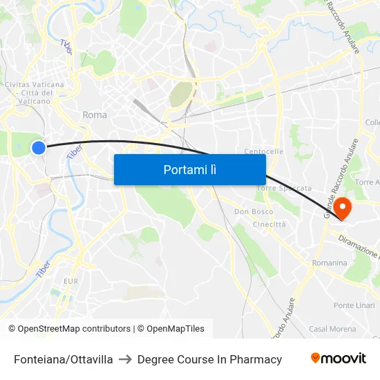 Fonteiana/Ottavilla to Degree Course In Pharmacy map