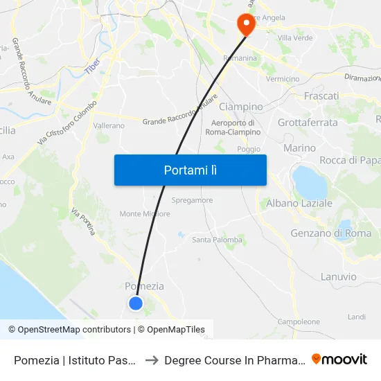 Pomezia | Istituto Pascal to Degree Course In Pharmacy map