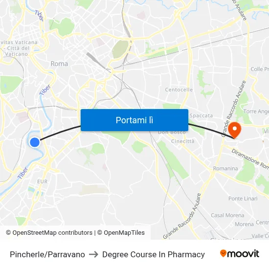 Pincherle/Parravano to Degree Course In Pharmacy map
