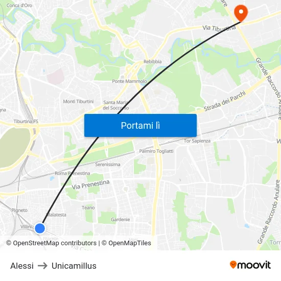 Alessi to Unicamillus map