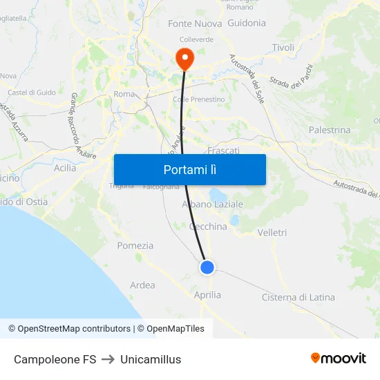 Campoleone FS to Unicamillus map